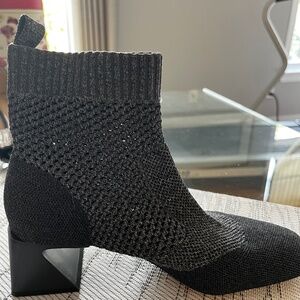 Grey fabric ankle boot